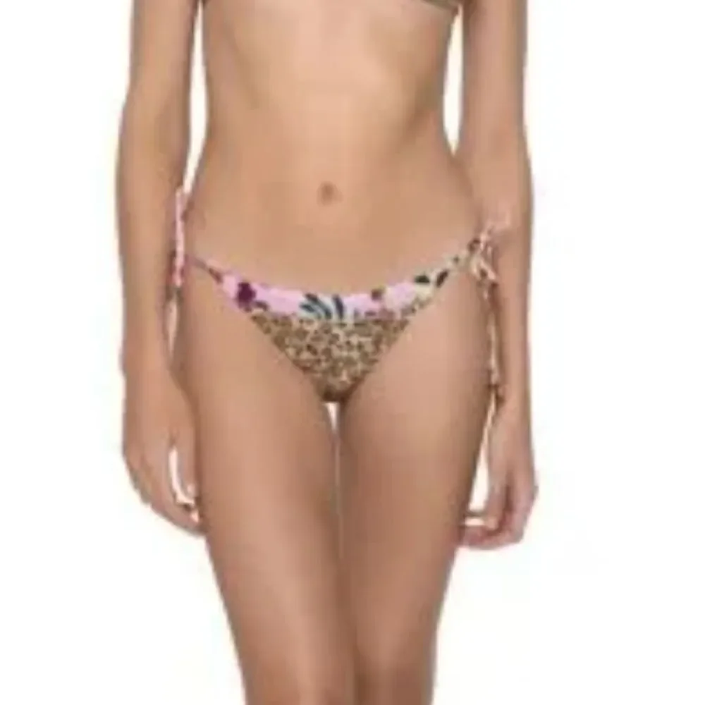 PQ Swim Leopard Mix Up Tie Side Bottom NWT Size M